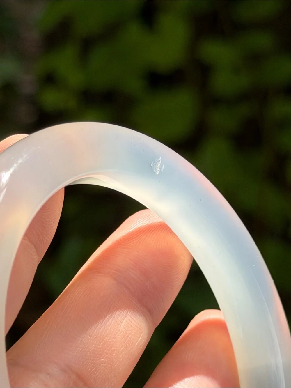 61.5mm inner diameter white agate bangle 1747